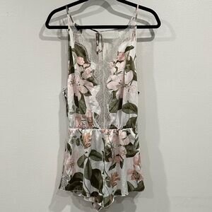 Victoria's Secret Cream and Pink Bridal Lingerie Romper